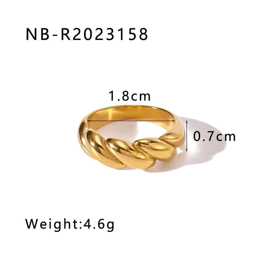 Jewelry Vintage Style Commute Geometric 304 Stainless Steel 18K Gold Plated Rings