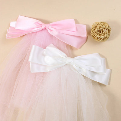 Women's Lady Sweet Bow Knot Cloth Polyester Hair Clip