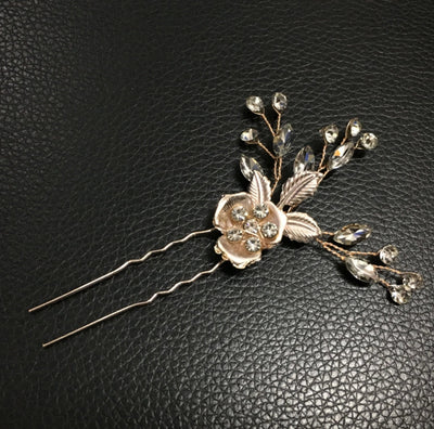 korean style inlaid rhinestone pearl insert comb alloy bridal hairpin