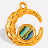 Jewelry Vintage Style Classic Style Moon 304 Stainless Steel Shell Abalone Shell 18K Gold Plated Irregular Plating Pendant Necklace
