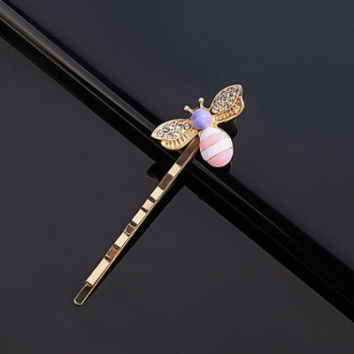 sweet bee metal rhinestone hair clip 1 piece
