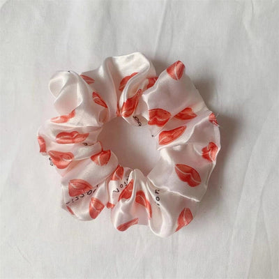 simple style commute solid color cloth handmade pleated hair tie