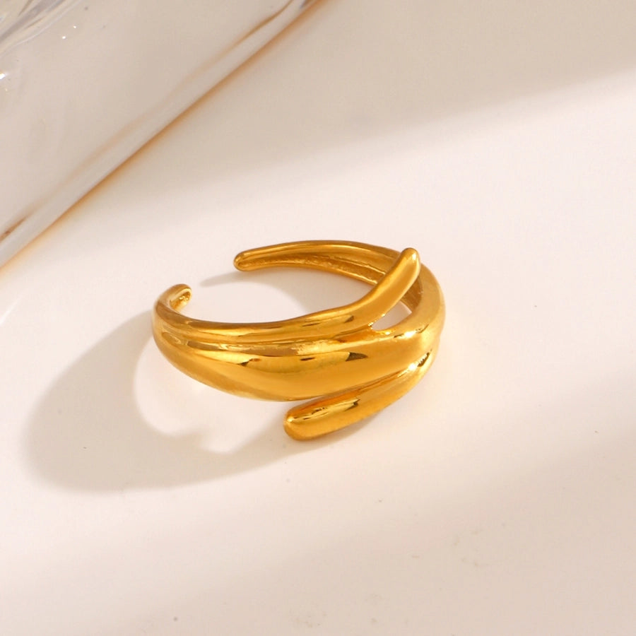 Jewelry Simple Style Irregular 304 Stainless Steel 18K Gold Plated Polishing Rings