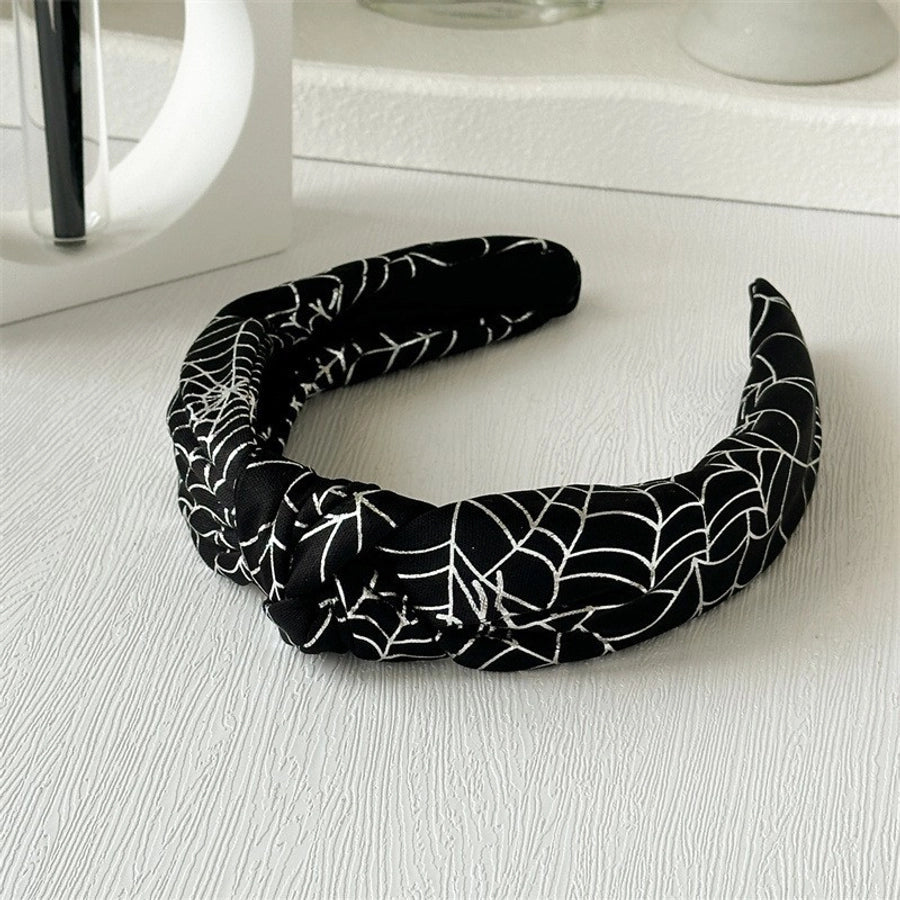 Women's Shiny Spider Web Skull Cloth Hair Band