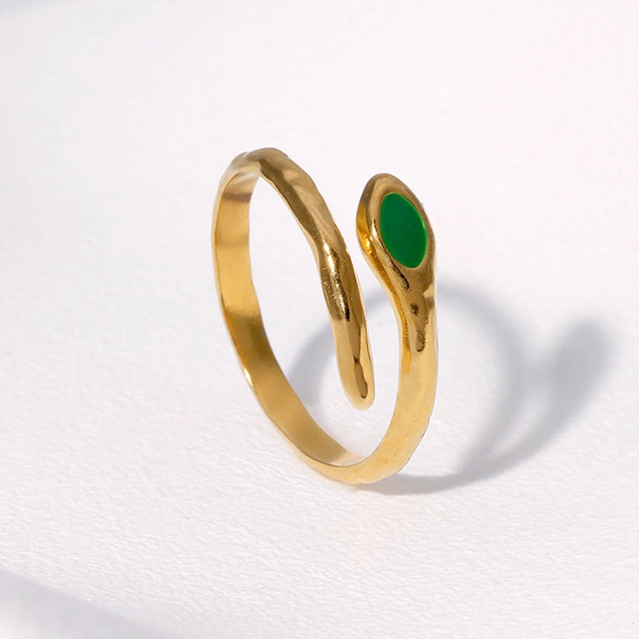 Jewelry Modern Style Simple Style Cool Style Snake 304 Stainless Steel 18K Gold Plated Enamel Stainless Steel Rings
