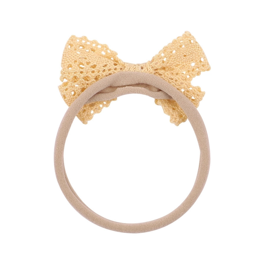 pure color lace bow children hairband