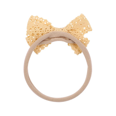 pure color lace bow children hairband