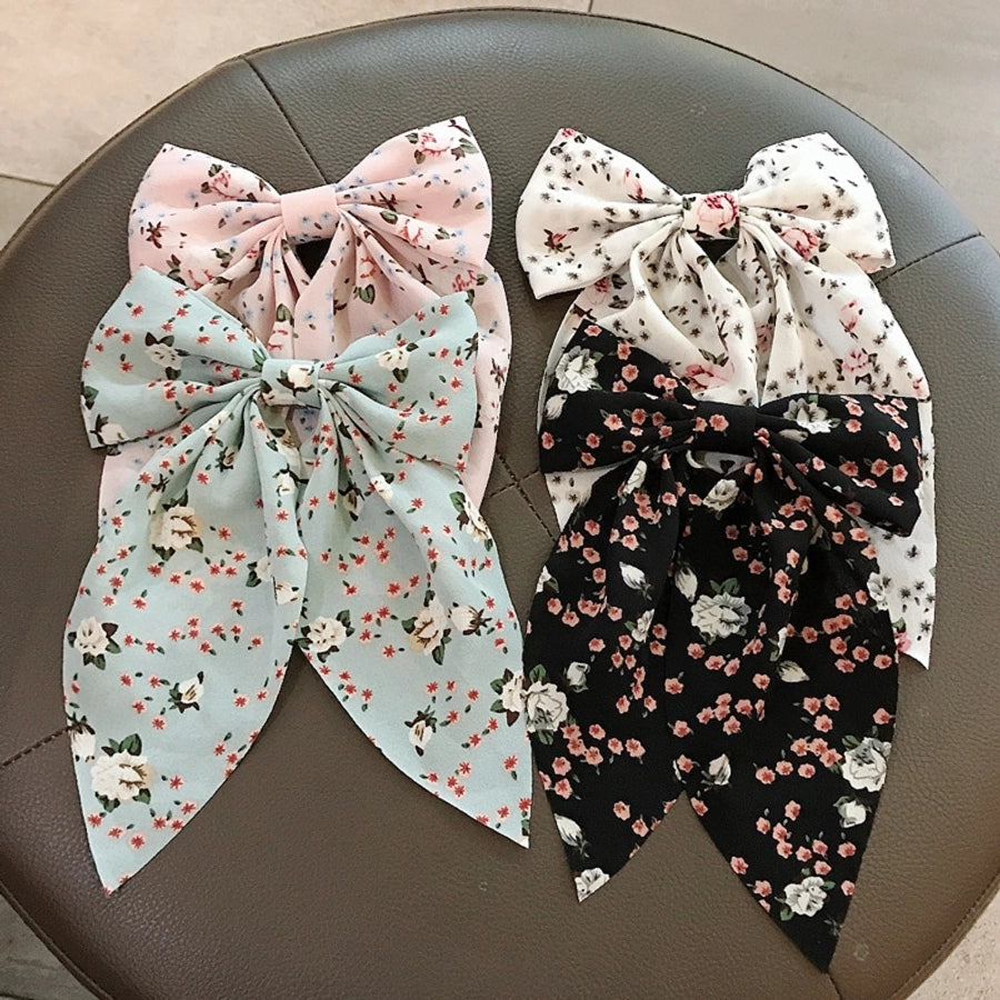 new korean  floral bow hairpin