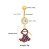 1 Piece Belly Rings Rock Punk Pumpkin Bat Skull 316 Stainless Steel  Alloy Epoxy Inlay Rhinestones Zircon Gold Plated