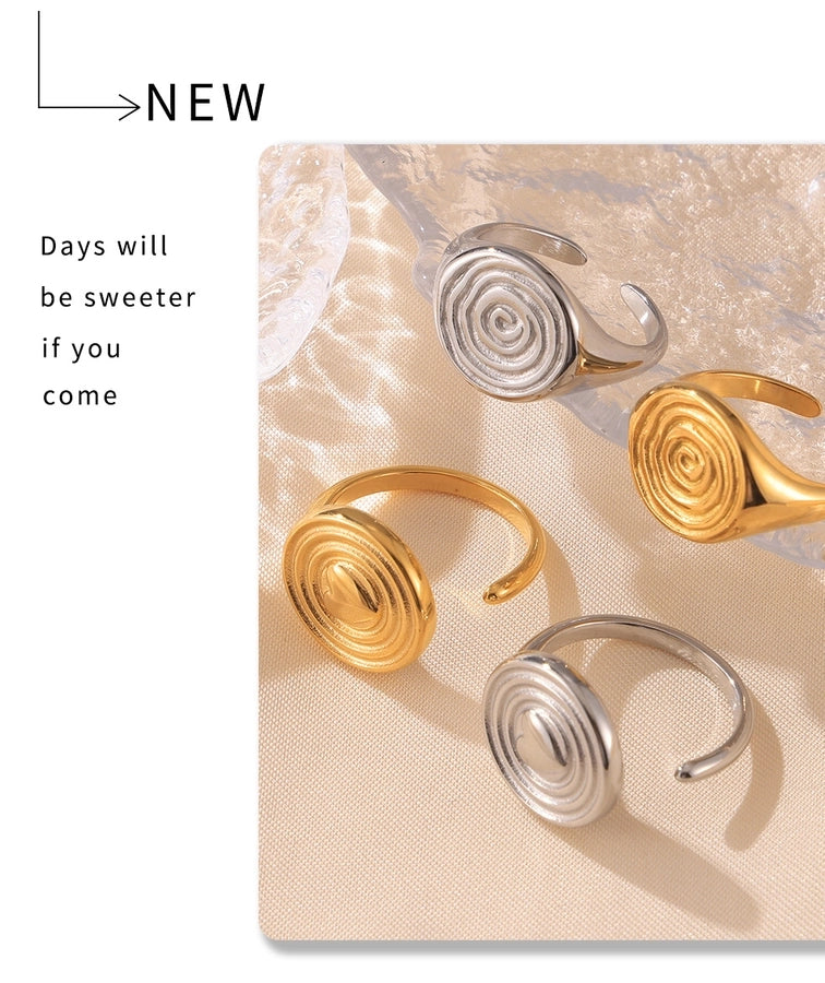 Jewelry Hawaiian Modern Style Circle Heart Shape Titanium Steel Open Rings