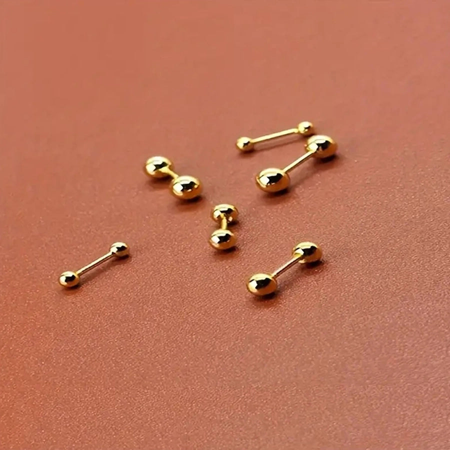 1 Pair Simple Style Round 304 Stainless Steel 18K Gold Plated Ear Studs