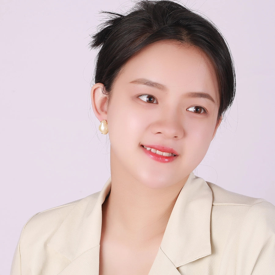 Gao Ding series Baroque special-shaped pearl earrings s925 silver needle temperament elegant personality retro earrings