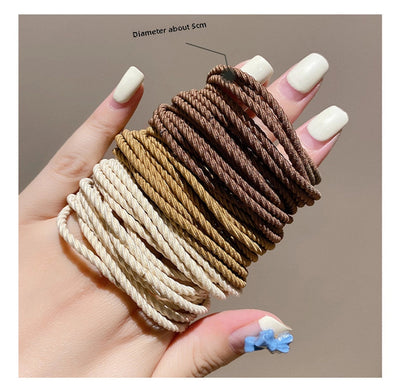 Canned rubber band women's tie head high elastic durable hair rope tie head  new rubber band high ponytail hair rope hair ring