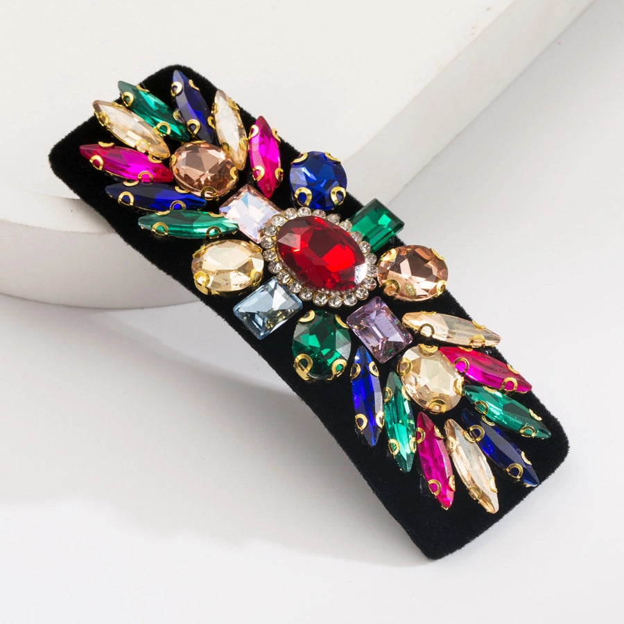 Women's Casual Vacation Classic Style Water Droplets Alloy Cloth Inlay Glass Hair Clip