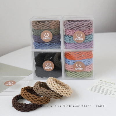 Korean style wide hair rope female Four Seasons adult ponytail leather cover headband simple temperament hair band high elastic durable rubber band