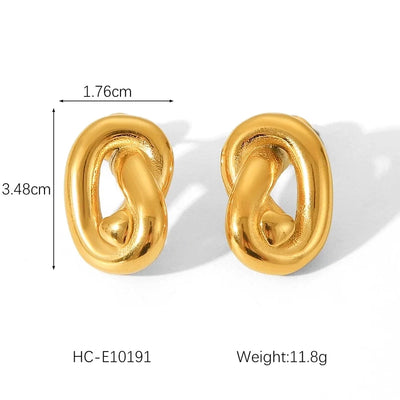 1 Pair IG Style French Style Heart Shape Bow Knot Thread 304 Stainless Steel Titanium Steel 18K Gold Plated Ear Studs