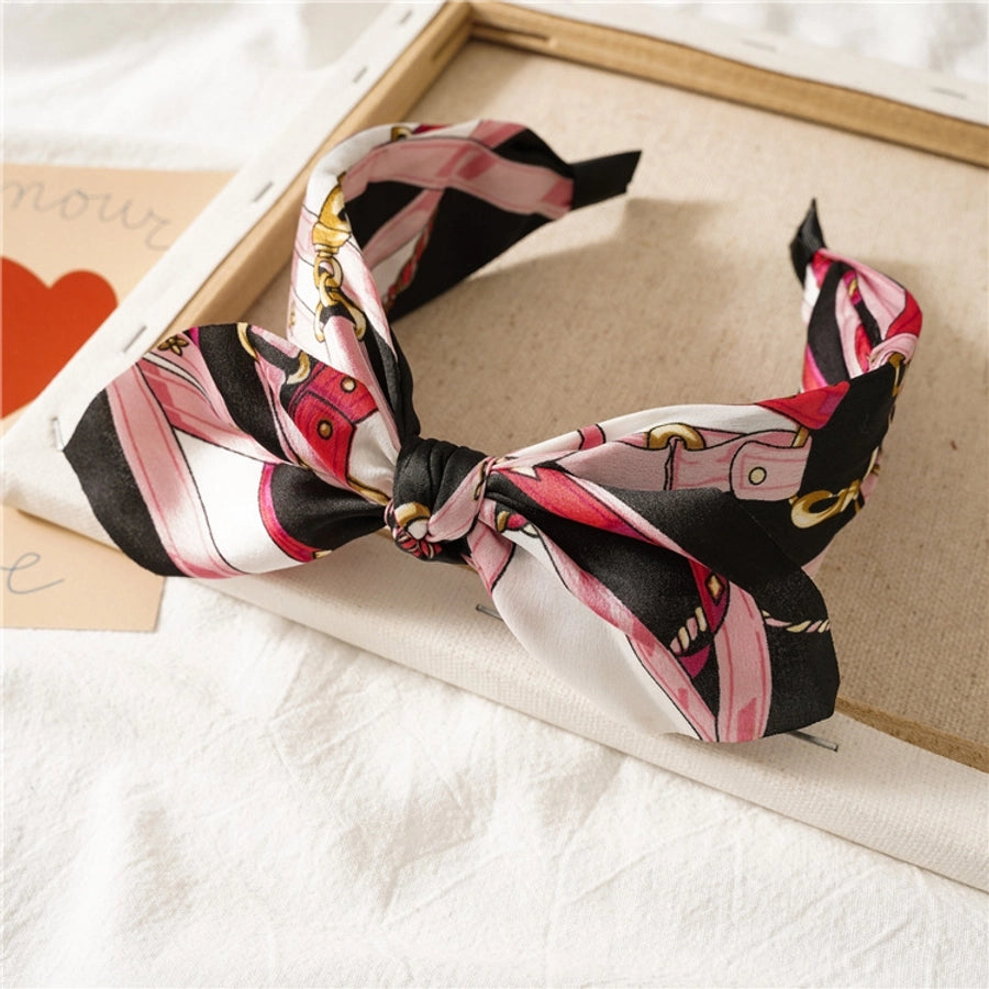 fashion polka dots bow knot cloth printing hair band 1 piece
