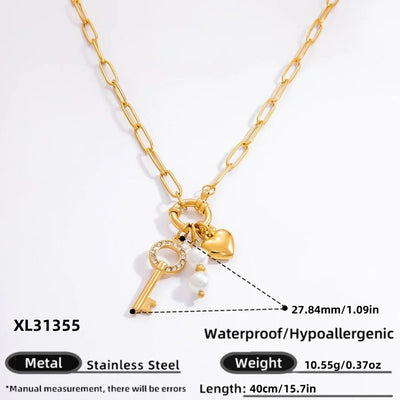 Jewelry Lady Heart Shape 304 Stainless Steel Plating Pendant Necklace
