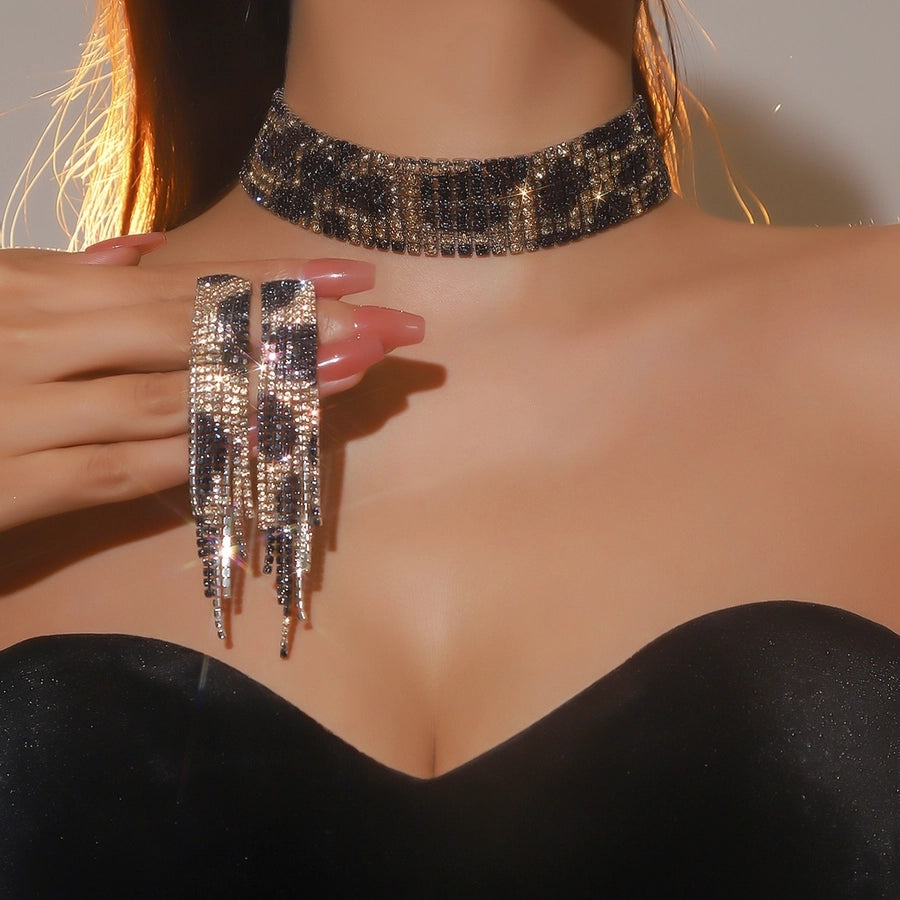 Jewelry Glam Streetwear Leopard Rhinestone Copper Rhinestones Jewelry Set