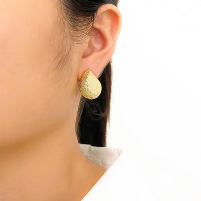 1 Pair Elegant Retro Commute Water Droplets Copper K Gold Plated Ear Studs