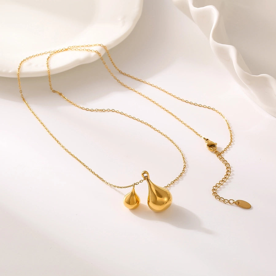 Jewelry Preppy Style Simple Style Artistic Water Droplets 304 Stainless Steel Sweater Chain