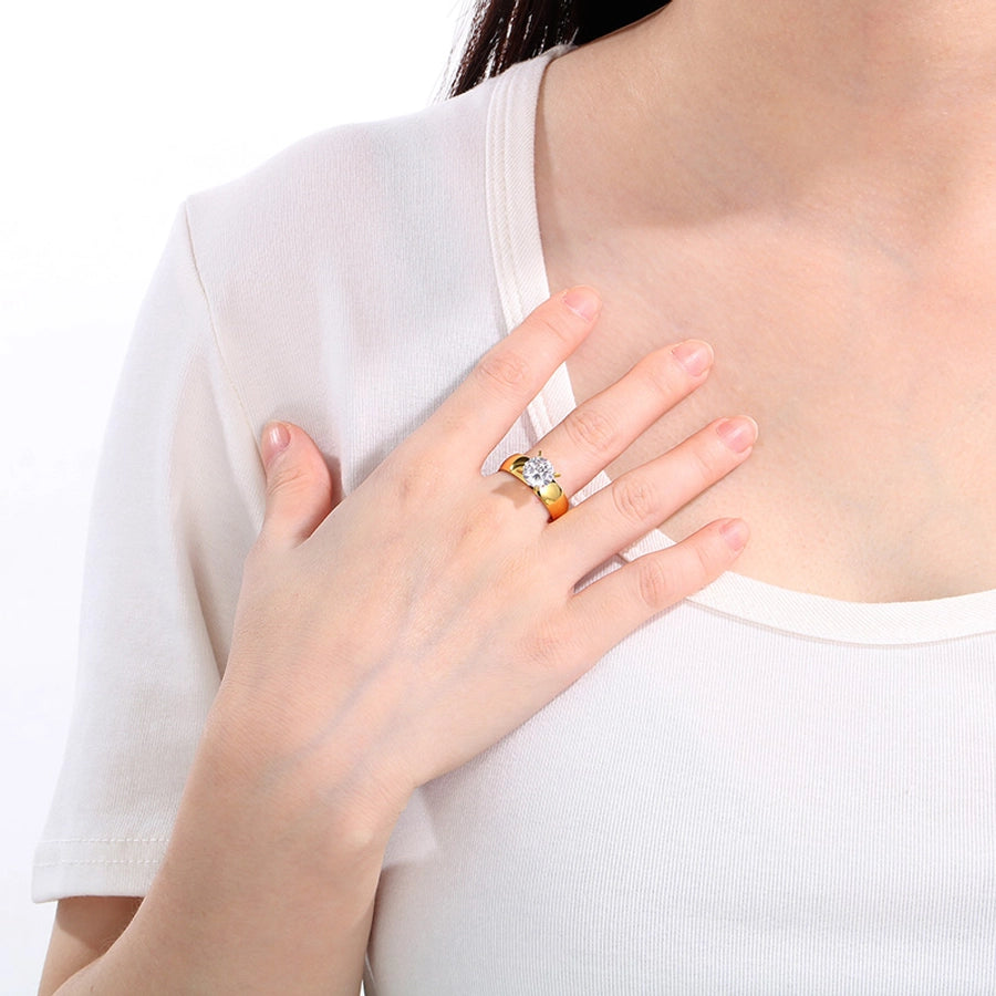 Jewelry Vintage Style Geometric 304 Stainless Steel 18K Gold Plated Rings