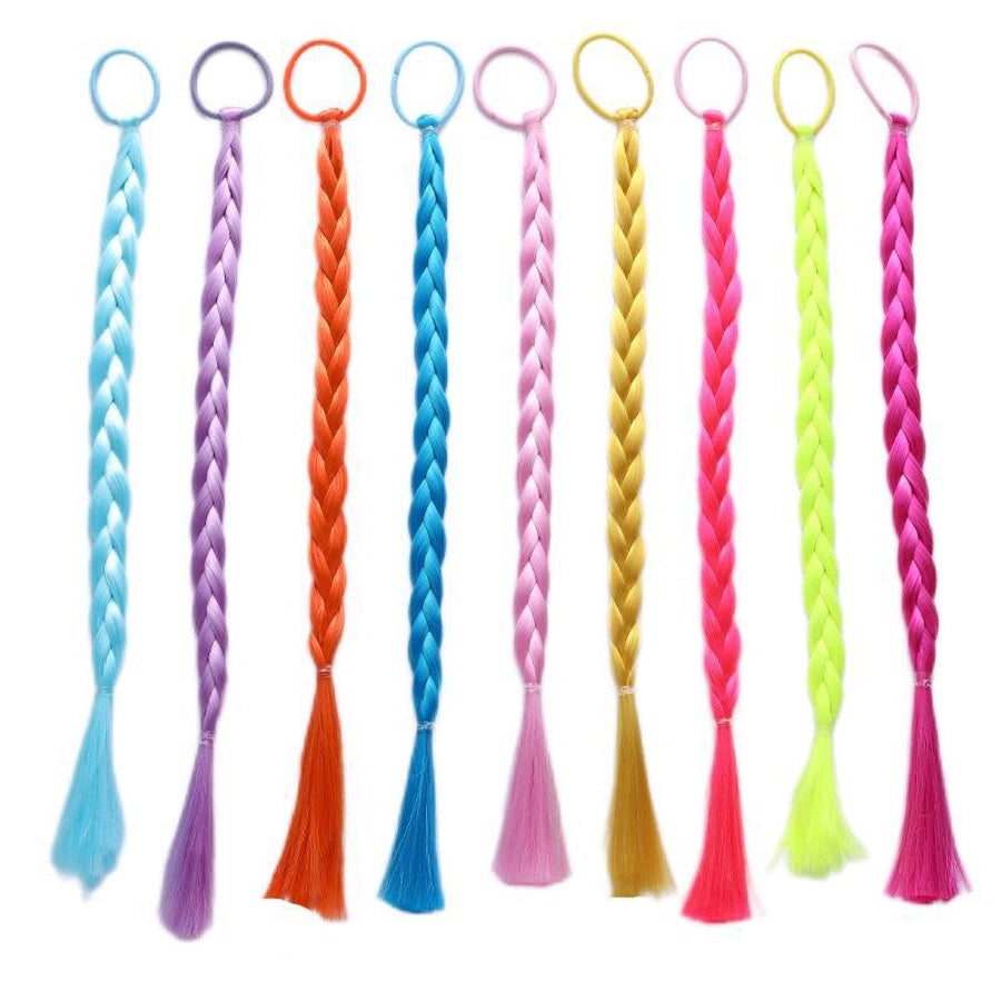 Girl'S Solid Color Braid Chemical Fiber Filament Hair Tie
