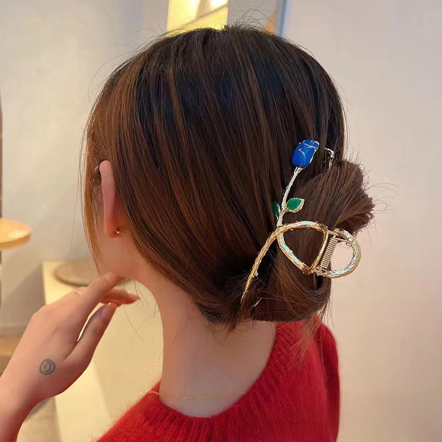 Metal Flower South Korea Cyber Celebrity Hairpin Hairpin Women's Large Back Head Grasp Hair Grasp Headwear Hair Shark Clip