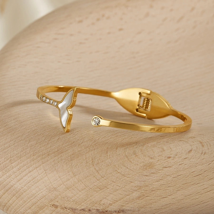 IG Style Simple Style Commute Fish Tail 304 Stainless Steel Bangle In Bulk