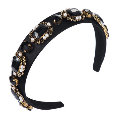 new retro baroque pearl hair hoop court style diamond headband female hair accessories