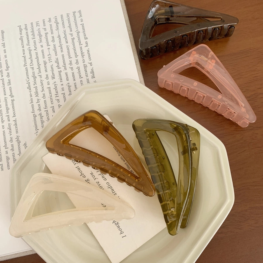 Women's Sweet Korean Style Triangle Plastic Handmade Hair Claws