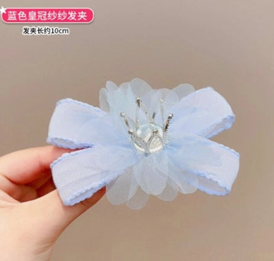 fashion crown gauze epoxy inlay rhinestones hair clip hair band 1 piece