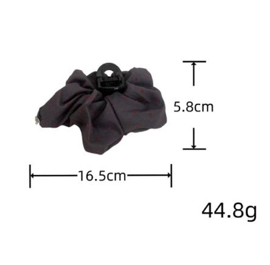 Women's Retro French Style Polka Dots Heart Shape Bow Knot Plastic Cloth Hair Tie Hair Claws