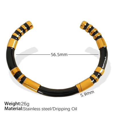 IG Style Casual Simple Style Geometric 304 Stainless Steel 18K Gold Plated Bangle In Bulk