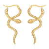 1 Pair IG Style Snake 304 Stainless Steel Earrings