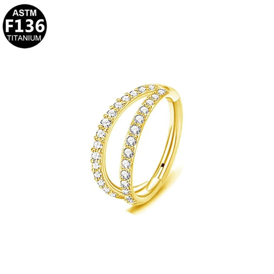 1 Piece Nose Rings & Studs Simple Style Classic Style O-Shape Pure Titanium Titanium Alloy Zircon 14K Gold Plated White Gold Plated Ear Cartilage Rings & Studs Nose Rings & Studs