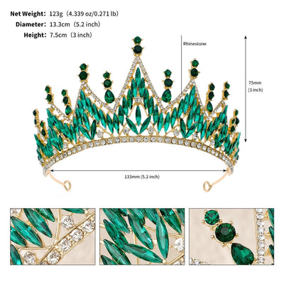 retro crown alloy plating inlay rhinestones crown