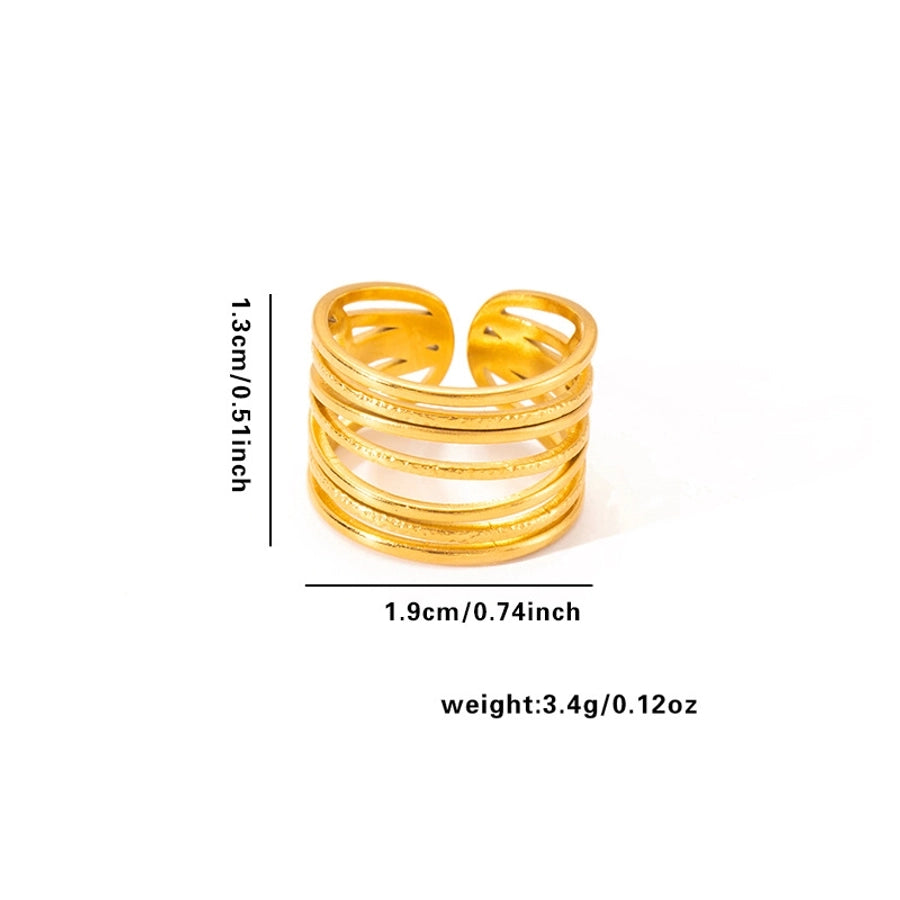 Jewelry Elegant Love Moon Leaves Titanium Steel Open Rings