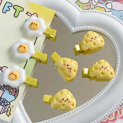Women's Cute Poached Egg Plastic Hair Clip