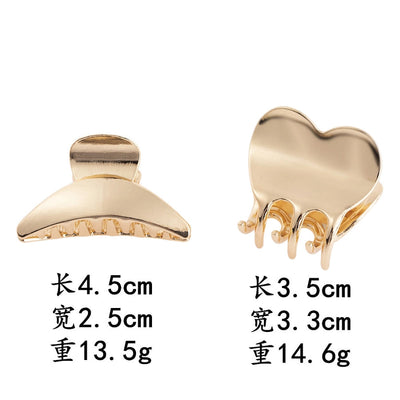 women's simple style solid color metal plating hair claws