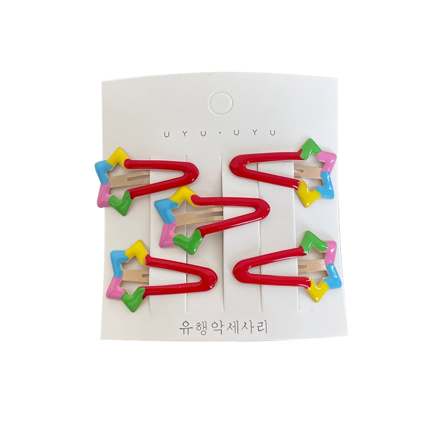 Girl'S Casual Cute Sweet Star Flower Metal Star Flowers Hair Clip