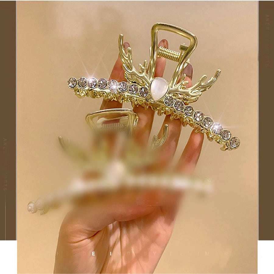fashion flower metal plating artificial rhinestones hair claws 1 piece