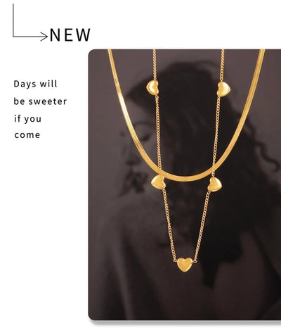 Jewelry Casual Beach Simple Style Heart Shape Titanium Steel Necklace