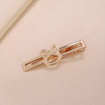 women's simple style heart shape cat bow knot alloy plating hair clip