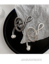 simple style notes alloy inlay pearl hair claws