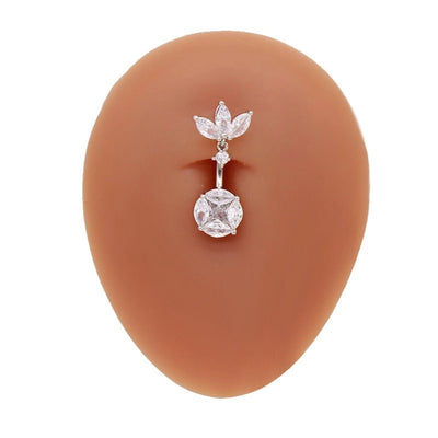 1 Piece Belly Rings Hip-Hop Sexy Heart Shape 316 Stainless Steel  Copper Plating Zircon White Gold Plated Gold Plated
