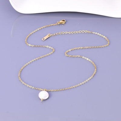 Jewelry Simple Style Heart Shape 304 Stainless Steel Titanium Steel Freshwater Pearl 18K Gold Plated Plating Layered Necklaces