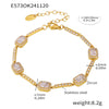 Luxurious Vacation Shiny Square 304 Stainless Steel 18K Gold Plated Zircon  Bracelets In Bulk