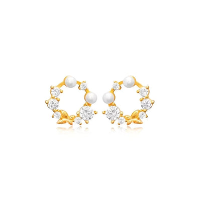 1 Pair Casual Elegant Geometric Copper Zircon Drop Earrings Ear Studs
