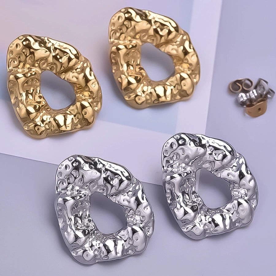 1 Pair Basic Simple Style Geometric Plating 304 Stainless Steel Ear Studs